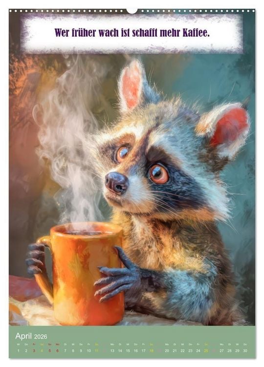 Produktbild: Kaffeezeit - Humor und Spr&uuml;che (Wandkalender 2026 DIN A2 hoch), CALVENDO Monatskalender