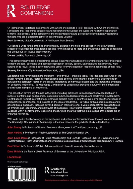Produktbild: The Routledge Companion to Leadership