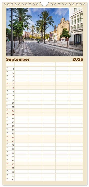 Produktbild: Familienplaner 2026 - Jerez de la Frontera - Heimatstadt des Sherry mit 5 Spalten (Wandkalender, 21 x 45 cm) CALVENDO