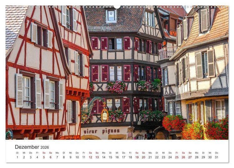 Produktbild: Els&auml;sser Weinstra&szlig;e, malerische D&ouml;rfer in idyllischer Landschaft (Wandkalender 2026 DIN A2 quer), CALVENDO Monatskalender