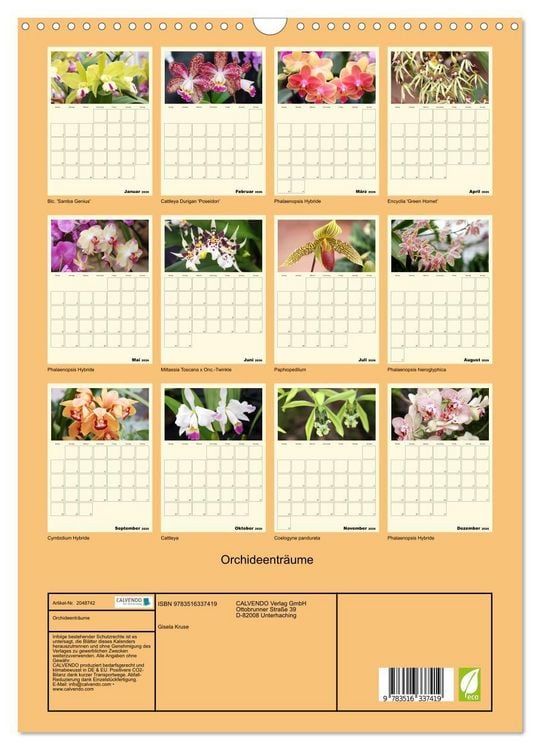 Produktbild: Orchideentr&auml;ume (Wandkalender 2026 DIN A3 hoch), CALVENDO Monatskalender