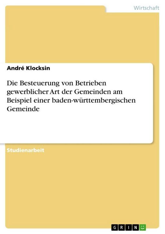 Produktbild: Die Besteuerung von Betrieben gewerblicher Art der Gemeinden am Beispiel einer baden-w&uuml;rttembergischen Gemeinde