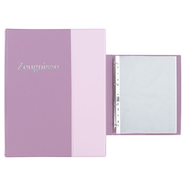 Produktbild: Idena Zeugnismappe Ringbuch mit 10 Klarsichth&uuml;llen 100&micro; pastell lila DIN A4