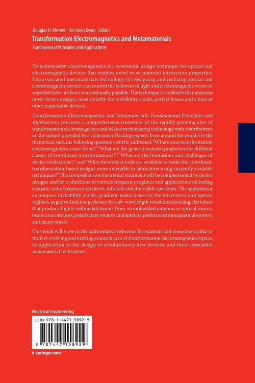 Produktbild: Transformation Electromagnetics and Metamaterials