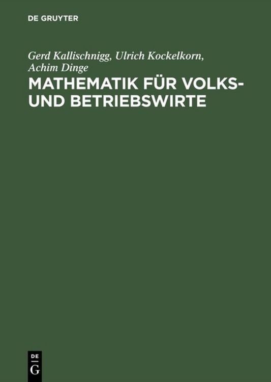Produktbild: Mathematik f&uuml;r Volks- und Betriebswirte