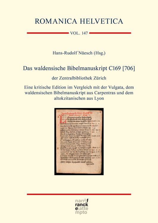Produktbild: Das waldensische Bibelmanuskript C169 [706] der Zentralbibliothek Z&uuml;rich