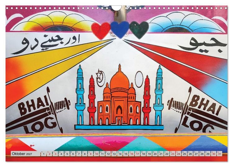 Produktbild: Farbenfrohes Pakistan (Wandkalender 2027 DIN A3 quer), CALVENDO Monatskalender