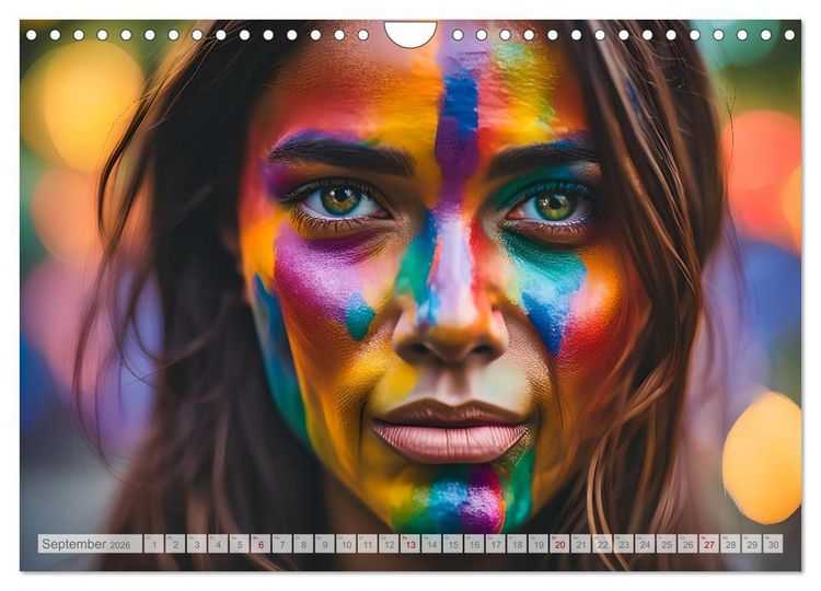 Produktbild: Farben der Weiblichkeit - Kunstvolle KI Portraits (Wandkalender 2026 DIN A4 quer), CALVENDO Monatskalender
