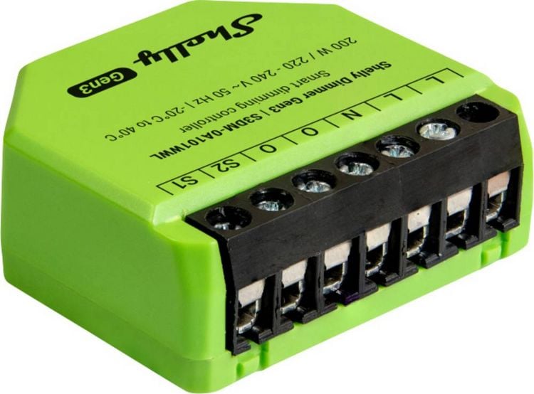 Produktbild: Shelly Dimmer Gen3 Dimmaktor Wi-Fi, Bluetooth