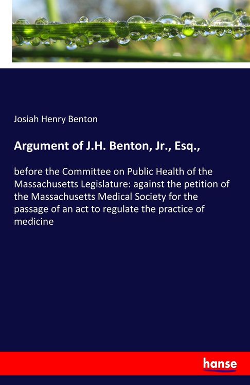 Produktbild: Argument of J.H. Benton, Jr., Esq.,