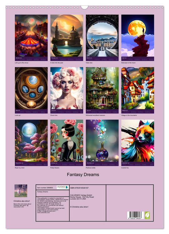 Produktbild: Fantasy Dreams (Wall Calendar 2026 DIN A2 portrait), CALVENDO 12 Month Wall Calendar