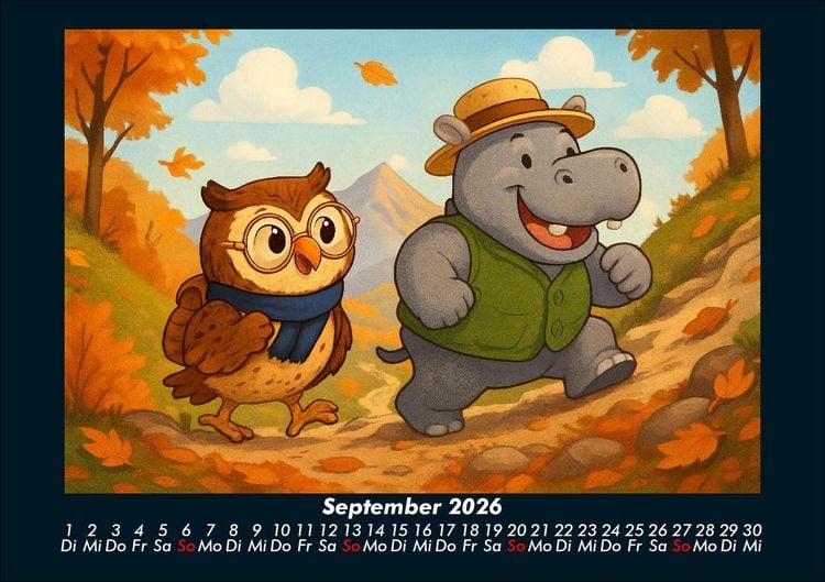 Produktbild: Ollie & Sash - Sportliche Abenteuer 2026 Fotokalender DIN A5