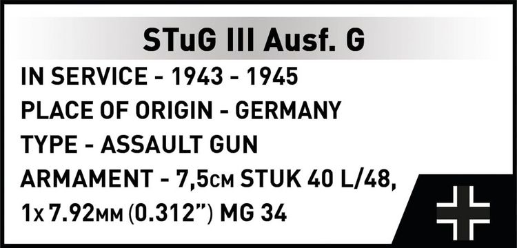 Produktbild: COBI Historical Collection 2676 - STUG III Ausf G, WWII, Bausatz 1:28, 955+1 Klemmbausteine