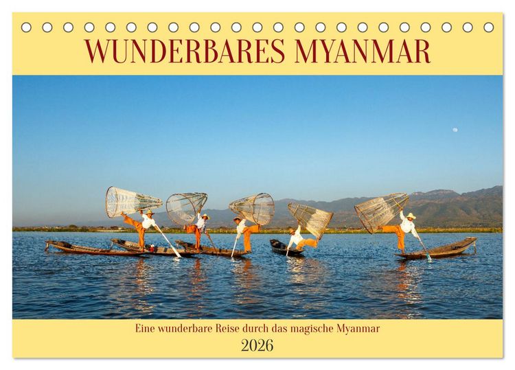Produktbild: Wunderbares Myanmar (Tischkalender 2026 DIN A5 quer), CALVENDO Monatskalender