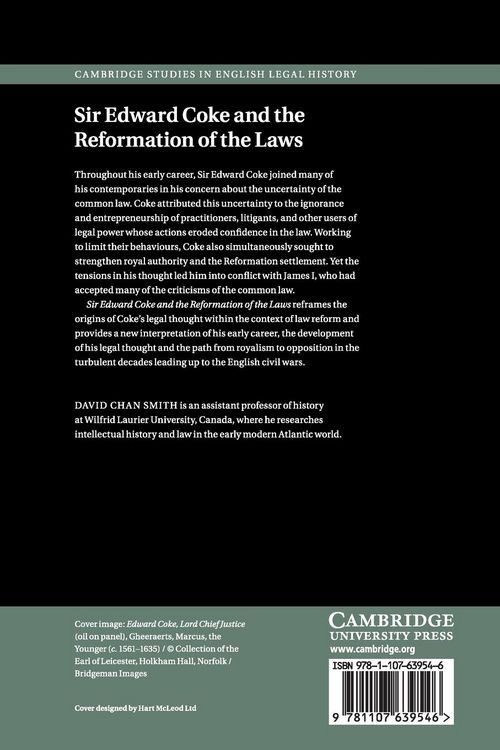 Produktbild: Sir Edward Coke and the Reformation of the Laws