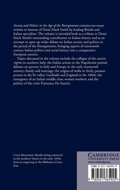 Produktbild: Society and Politics in the Age of the Risorgimento