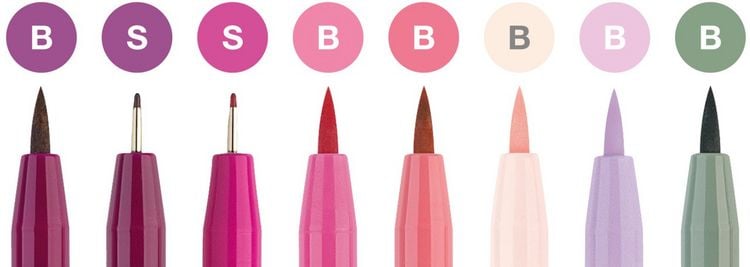 Produktbild: Faber-Castell Tuschestifte Pitt Artist Pens Hand Lettering, Pinkt&ouml;ne, 8er Etui