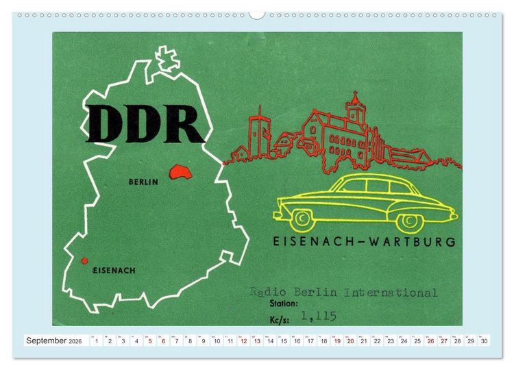 Produktbild: Rundfunk in Deutschland - Historische QSL-Karten (hochwertiger Premium Wandkalender 2026 DIN A2 quer), Kunstdruck in Hochglanz