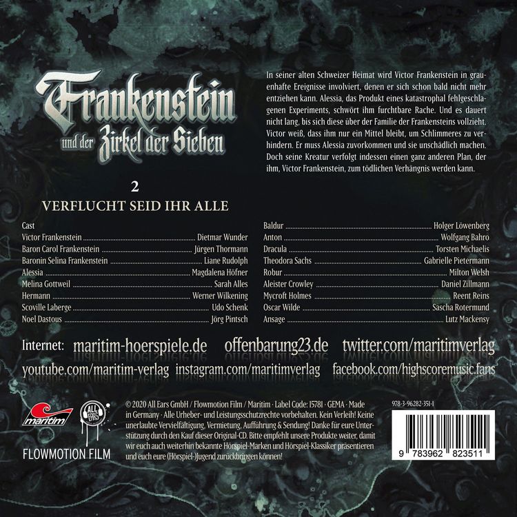Produktbild: Frankenstein 02 - Verflucht seid ihr Alle/CD