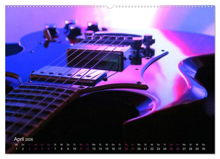 Produktbild: SPOTLIGHTS - Gitarren im Scheinwerferlicht (hochwertiger Premium Wandkalender 2026 DIN A2 quer), Kunstdruck in Hochglanz