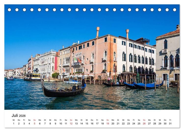 Produktbild: Unterwegs in Venedig (Tischkalender 2026 DIN A5 quer), CALVENDO Monatskalender