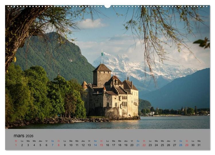 Produktbild: Montreux, la Riviera Suisse (Calendrier mural 2026 DIN A2 vertical) calendrier de bureau