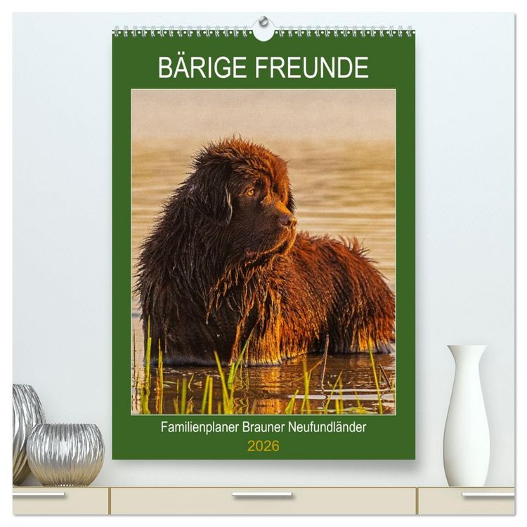 Produktbild: B&auml;rige Freunde - Familienplaner Brauner Neufundl&auml;nder (hochwertiger Premium Wandkalender 2026 DIN A2 hoch), Kunstdruck in Hochglanz