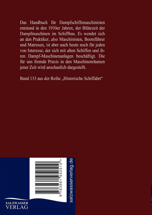 Produktbild: Handbuch f&uuml;r Dampfschiffsmaschinisten