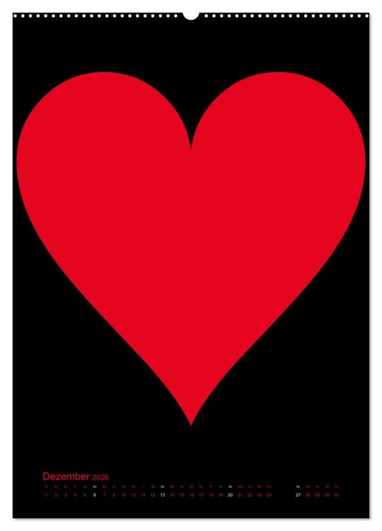 Produktbild: Foto- und Bastelkalender &bdquo;LIEBE&ldquo; in der Farbe Schwarz (Wandkalender 2026 DIN A2 hoch), CALVENDO Monatskalender
