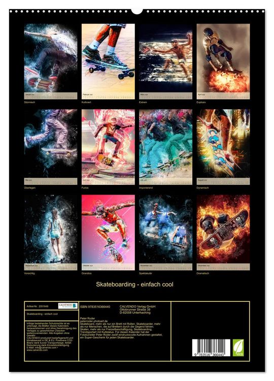 Produktbild: Skateboarding - einfach cool (hochwertiger Premium Wandkalender 2026 DIN A2 hoch), Kunstdruck in Hochglanz