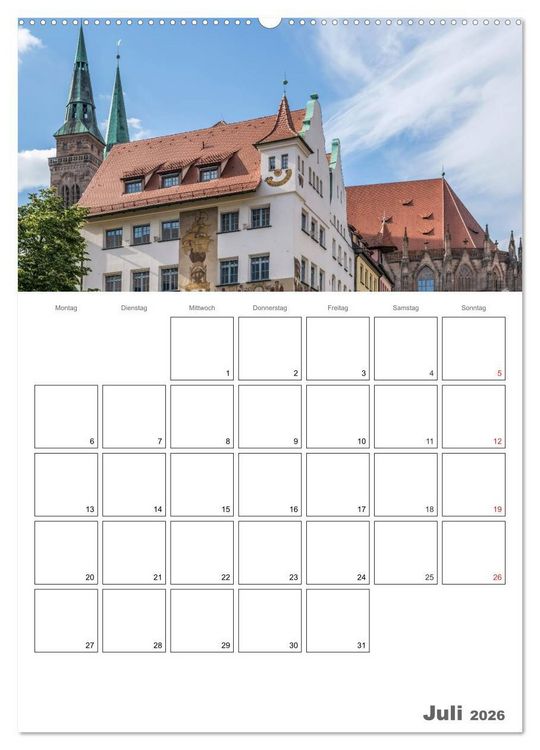 Produktbild: N&Uuml;RNBERG Bezauberndes Altstadtherz / Terminplaner (hochwertiger Premium Wandkalender 2026 DIN A2 hoch), Kunstdruck in Hochglanz