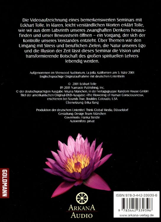 Produktbild: Eckhart Tolle - Unser Bewusstsein &ouml;ffnen (OmU) [2 DVDs]