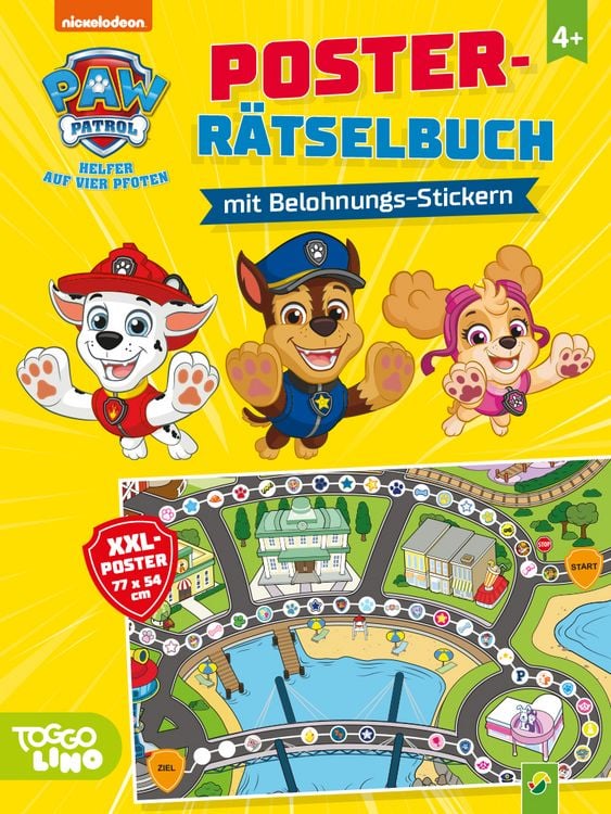 Produktbild: PAW Patrol Poster-R&auml;tselbuch mit Belohnungs-Stickern