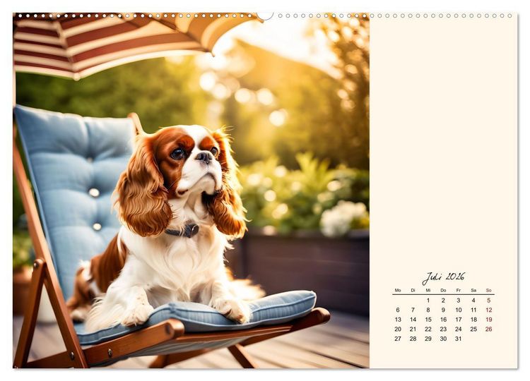 Produktbild: Goldige Kavalier King Charles Spaniels (hochwertiger Premium Wandkalender 2026 DIN A2 quer), Kunstdruck in Hochglanz