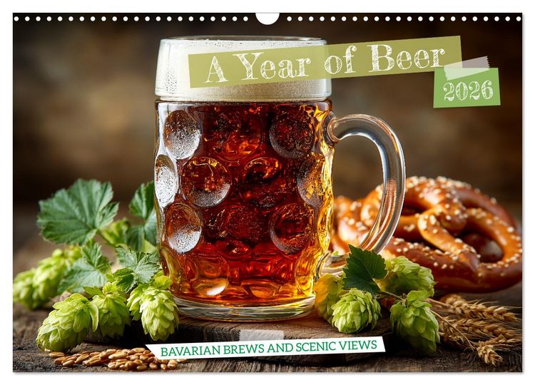 Produktbild: A Year of Beer - Bavarian Brews and Scenic Views (Wall Calendar 2026 DIN A3 landscape), CALVENDO 12 Month Wall Calendar