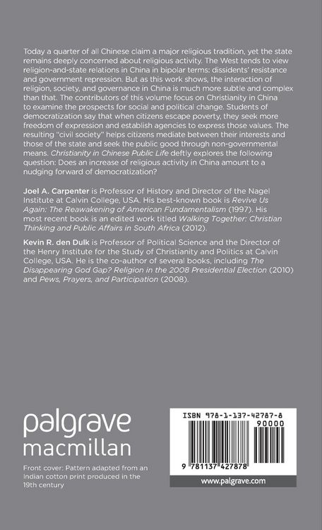 Produktbild: Christianity in Chinese Public Life: Religion, Society, and the Rule of Law