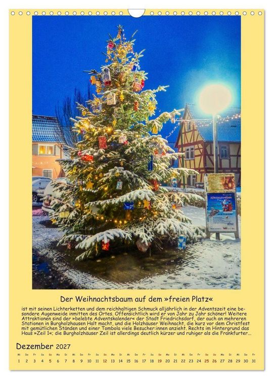 Produktbild: Gut 800 Jahre Burgholzhausen. Ein Ortsportr&auml;t in Wort und Bild 2027 (Wandkalender 2027 DIN A3 hoch), CALVENDO Monatskalender