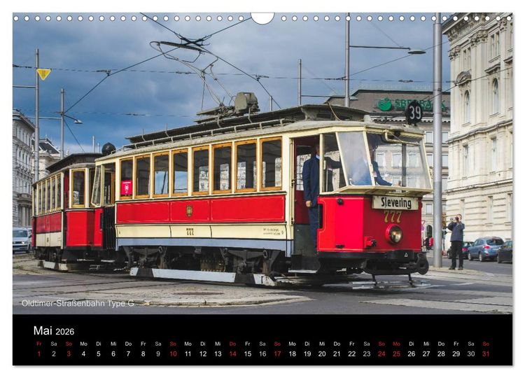 Produktbild: Historische Stra&szlig;enbahnen in Wien (Wandkalender 2026 DIN A3 quer), CALVENDO Monatskalender