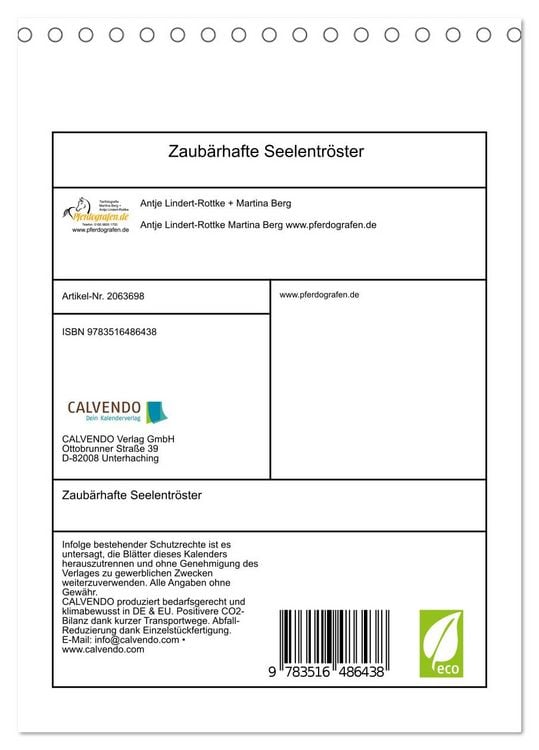 Produktbild: Zaub&auml;rhafte Seelentr&ouml;ster (Tischkalender 2026 DIN A5 hoch), CALVENDO Monatskalender