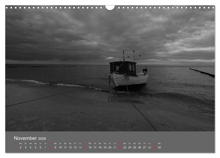 Produktbild: Ostsee - von schwarz bis wei&szlig; (Wandkalender 2026 DIN A3 quer), CALVENDO Monatskalender