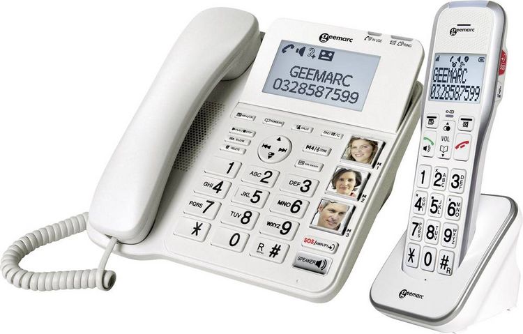 Produktbild: Geemarc AMPLIDECT 595 COMBI Schnurgebundenes Seniorentelefon Anrufbeantworter, Freisprechen, Optische Anrufsignalisierung, f&uuml;