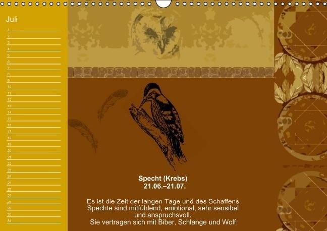 Produktbild: Indianisches Horoskop / Geburtstagskalender (Wandkalender immerw&auml;hrend DIN A3 quer)