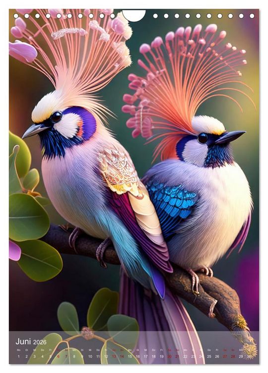 Produktbild: Exotische Harmonie - Paradiesv&ouml;gel und Blumenpracht (Wandkalender 2026 DIN A4 hoch), CALVENDO Monatskalender