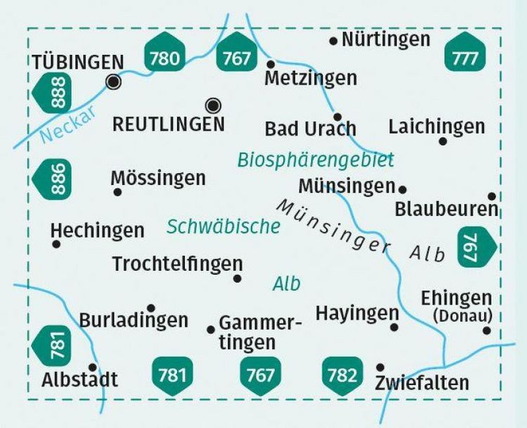 Produktbild: KOMPASS Wanderkarte 779 Mittlere Alb, M&uuml;nsinger Alb 1:50.000