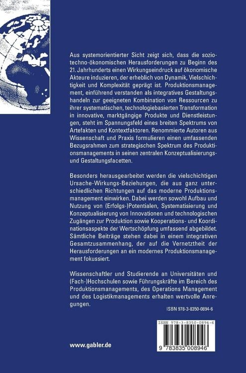 Produktbild: Spektrum des Produktions- und Innovationsmanagements