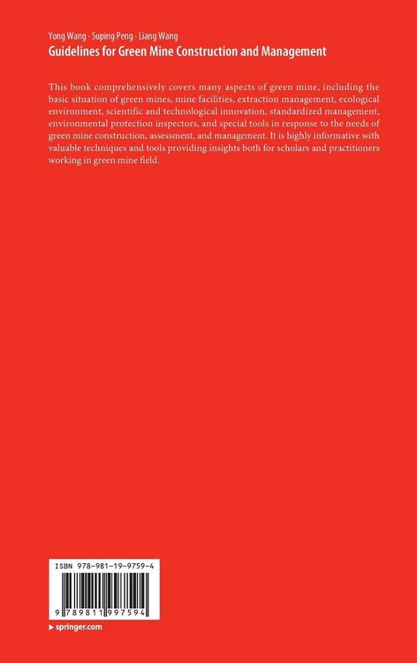 Produktbild: Guidelines for Green Mine Construction and Management