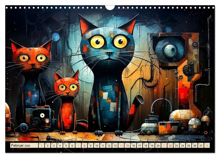 Produktbild: Katzen - die Nacht erwacht (Wandkalender 2026 DIN A3 quer), CALVENDO Monatskalender
