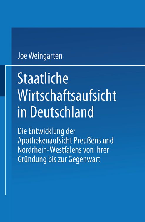 Produktbild: Staatliche Wirtschaftsaufsicht in Deutschland