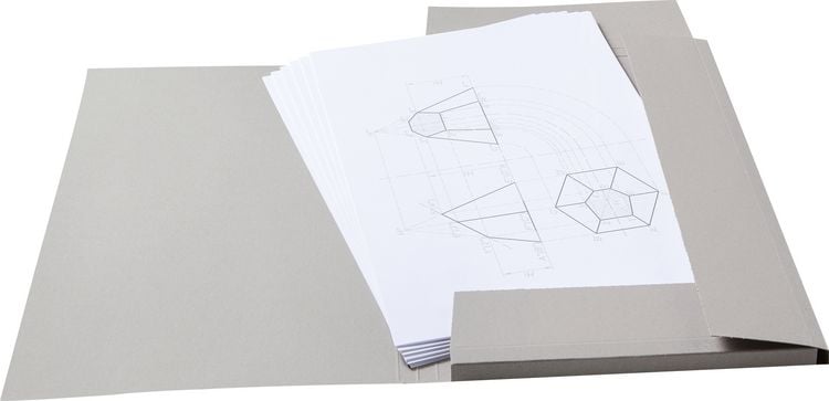 Produktbild: Folia Sammelmappe aus Graupappe mit Gummiband, DIN A3 , ohne Druck