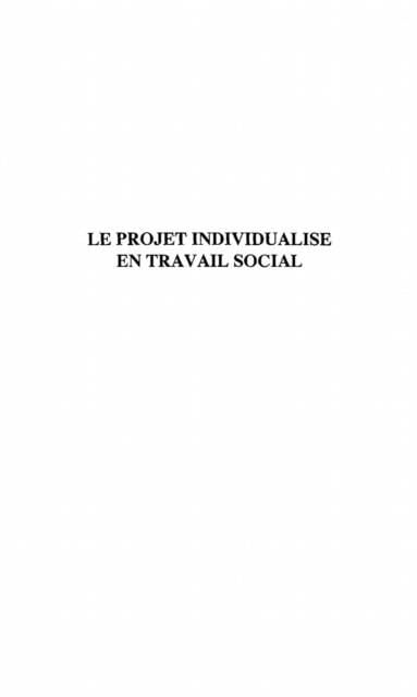 Produktbild: Projet Individualise En Travail Social